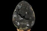 Septarian Dragon Egg Geode - Black Crystals #71849-2